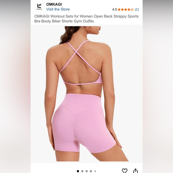 Pink Two-Piece Workout Set - Picture 2 of 2